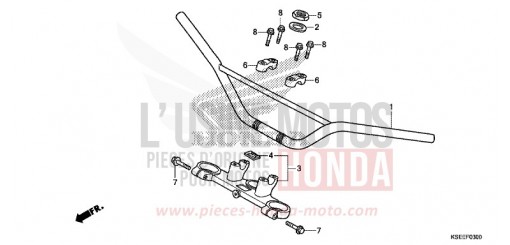 TUYAU DE GUIDON/PONT SUPERIEUR CRF150RBJ de 2018